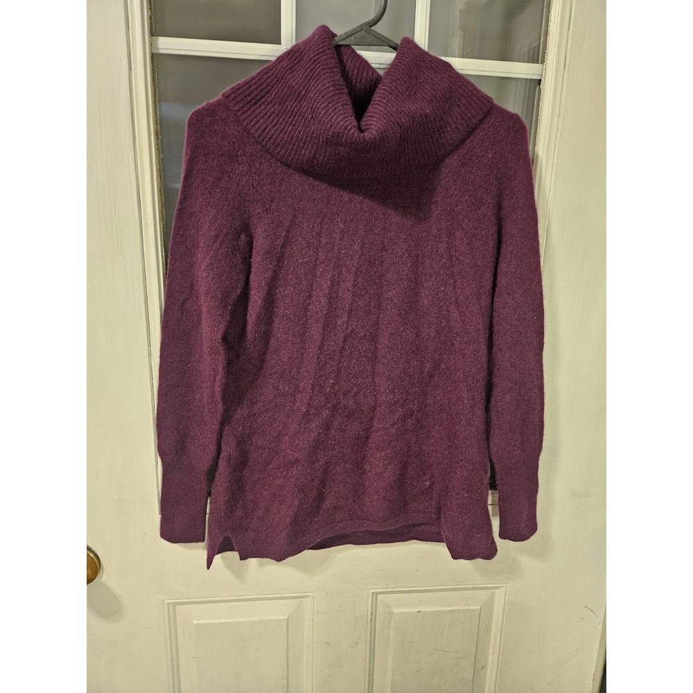 Talbots Pure Cashmere Purple Cowl Neck Pullover Sweater Womens Size Small